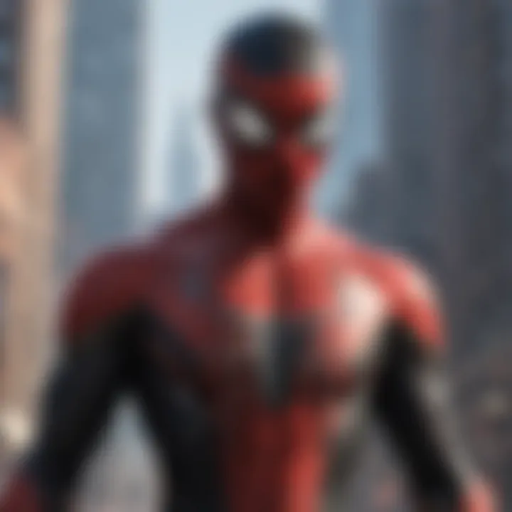 Intriguing close-up of Miles Morales in his iconic Spider-Man suit