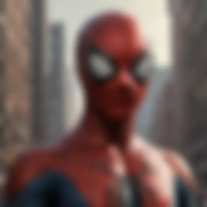 Minimalist Spider-Man Mask Design on Grunge Background