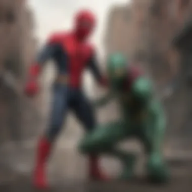 Mysterio confronting Spider-Man in a visually stunning scene