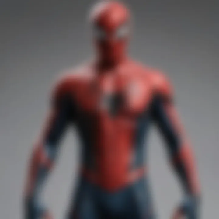 Close-up of the intricate details on Peter Parker's suit.