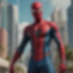 Peter Parker's vibrant suit reflecting Miami's colorful lifestyle.