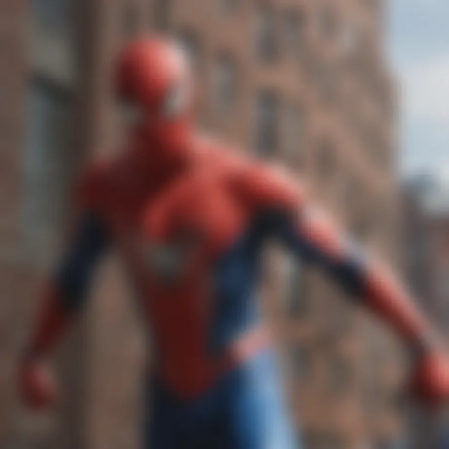 Symbolic representation of Spider-Man's web-slinging adventure