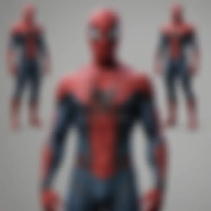 Artistic representation of RPC Spider-Man suit design evolution