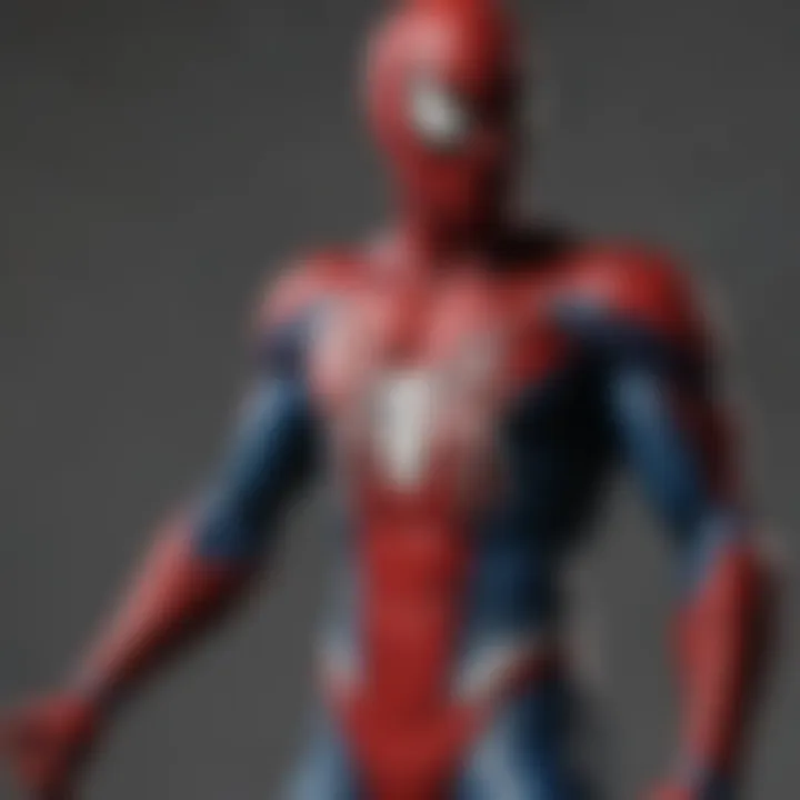 Intricate web design on Scarlet Spider-Man's suit in Marvel Legends