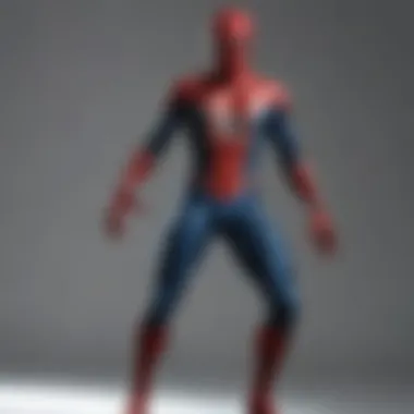 Futuristic Elegance - Spider-Man's Cutting-Edge Suit Spider-Man in his high-tech suit with advanced features