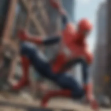 Spider-Man showcasing acrobatic fighting skills