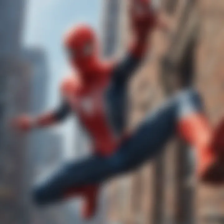 Spider-Man performing acrobatic stunts during gameplay