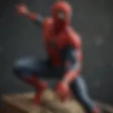 Intricate details of Spider Man action figure