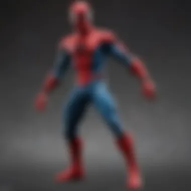 Close-up of Spider Man action figure packaging with iconic logo