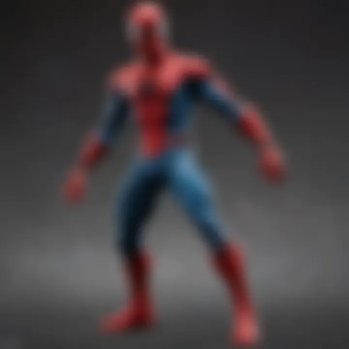 Close-up of Spider Man action figure packaging with iconic logo