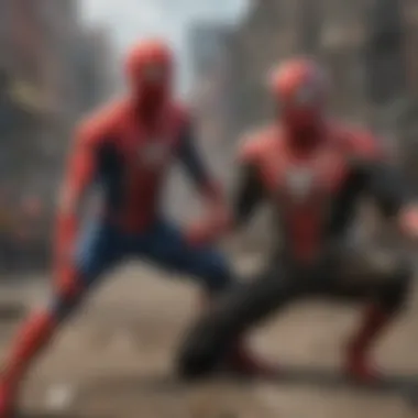 Spider-Man in action against villains