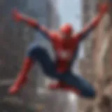 The Graceful Agility of Spider-Man Spider-Man's agility in action
