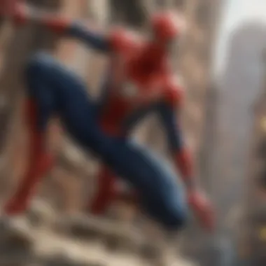 Spider-Man in combat with a formidable enemy