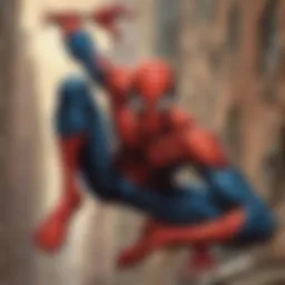 Iconic cover of Spider-Man comic showcasing the hero in action