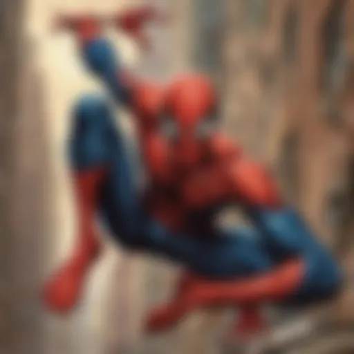 Iconic cover of Spider-Man comic showcasing the hero in action