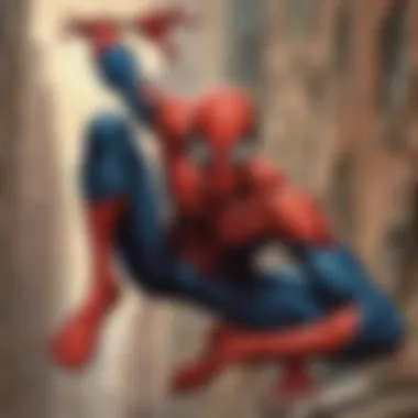 Iconic Cover Art of Spider-Man Comics Iconic cover of Spider-Man comic showcasing the hero in action