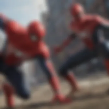 Spider-Man facing off against a formidable villain