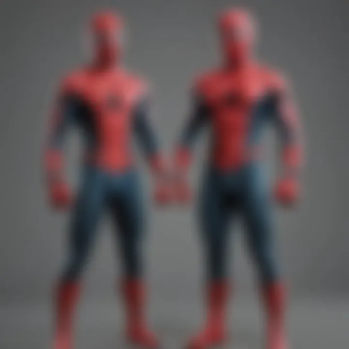 Well-maintained Spider-Man costume hanging in storage