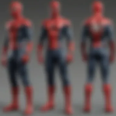 Perfect Fit: A Spider-Man Costume Showcase A perfectly fitted Spider-Man costume displayed on a mannequin