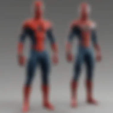 A comparison chart of different manufacturers' size 8 Spider-Man costumes