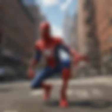 Spider-Man exploring the detailed cityscape