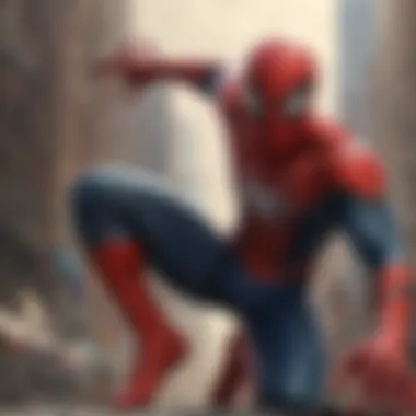 Spider-Man in the Digital Age A digital artwork illustrating Spider-Man in a modern context