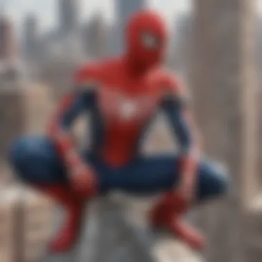 Spider-Man in a dramatic rooftop confrontation