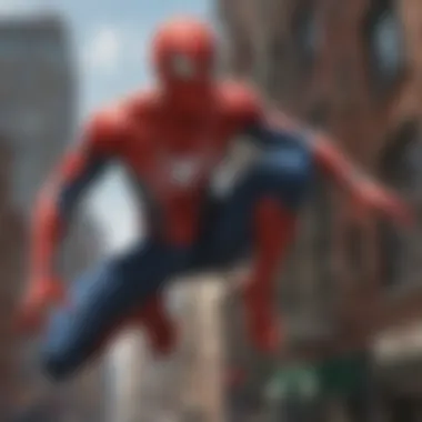 Energetic Heroic Gestures Spider-Man's Dynamic Poses