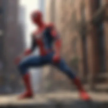 Spider-Man exploring hidden Easter eggs in the game world