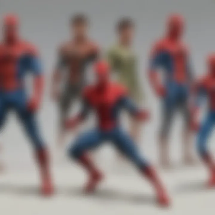 A visual timeline displaying the evolution of Spider-Man, highlighting key character developments and major arcs.