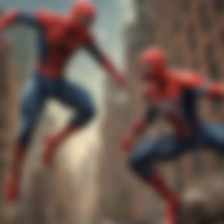 Spider-Man facing off against a formidable villain