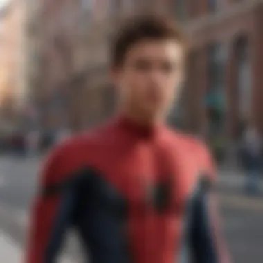 Peter Parker in his high school hallway