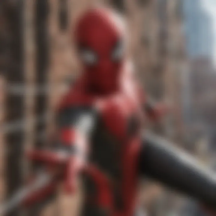 Close-up of Spider-Man's iconic web shooter