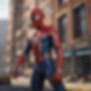 Narrative Depth in Spider-Man Video Games Screenshot of a Spider-Man game highlighting its storytelling elements