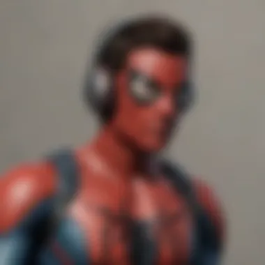 Spider-Man headphones in action, worn by a superhero enthusiast