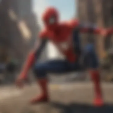 Spider-Man and villain facing off in intense battle