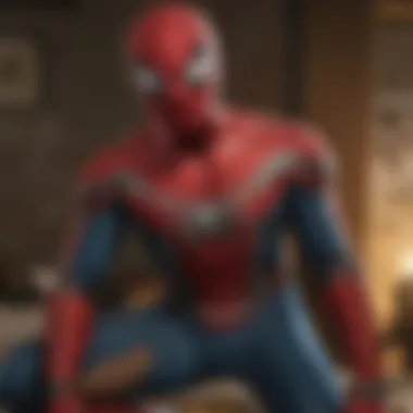 Spider-Man fan enjoying the movie online