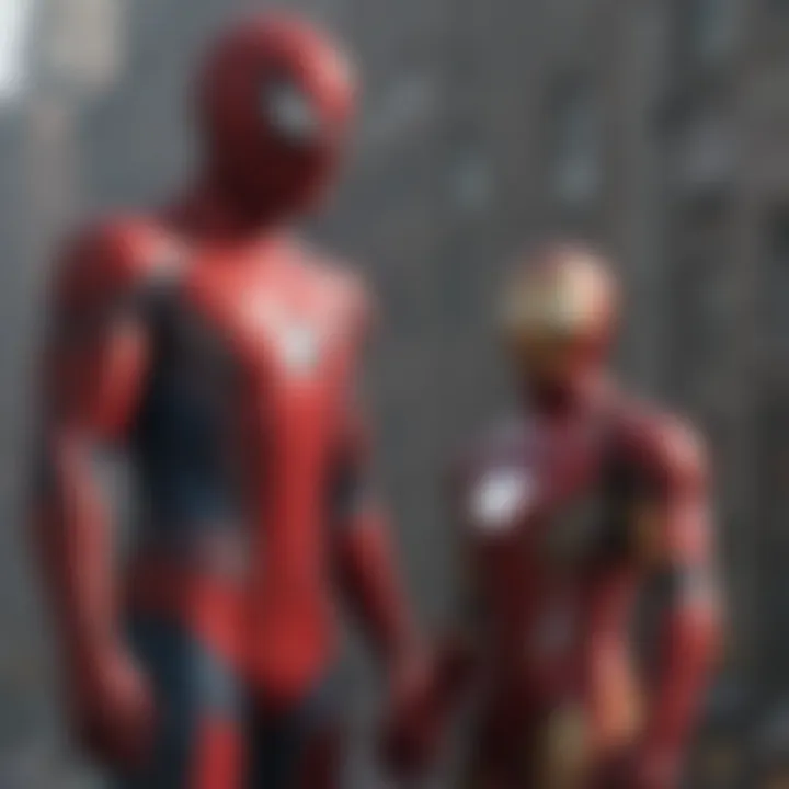 Spider-Man with his mentor, Iron Man