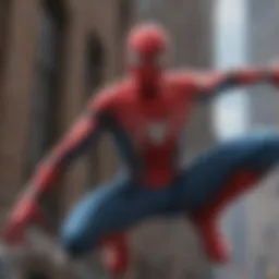 A vibrant depiction of Spider-Man in action