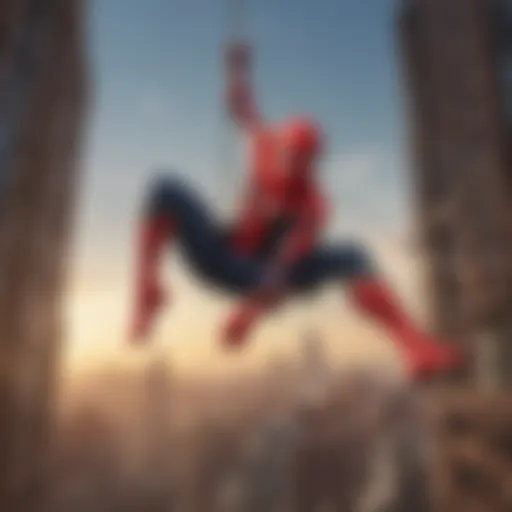 Spider-Man swinging through the cityscape