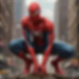 Iconic comic book cover featuring Spider-Man in action
