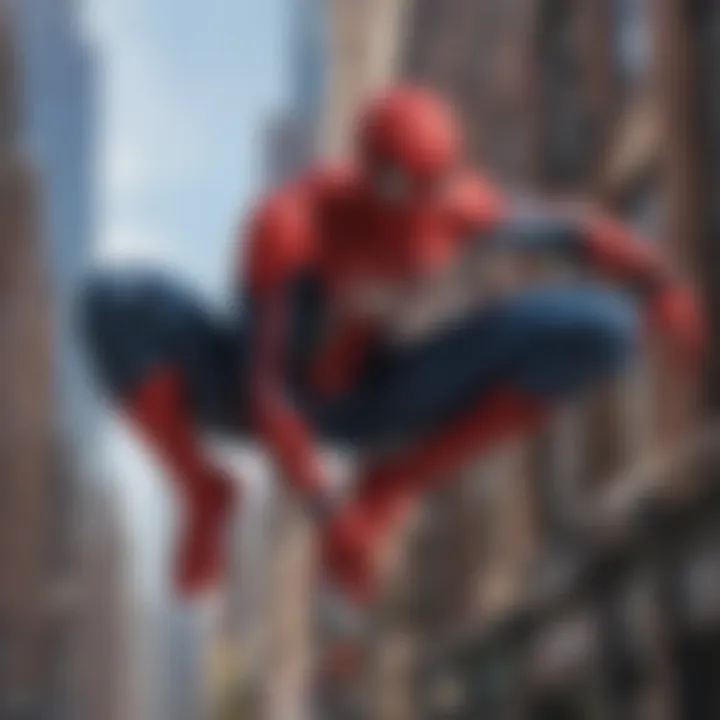 Spider-Man in his iconic suit showcasing agility