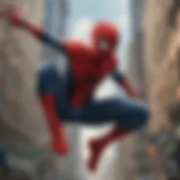 Spider-Man in action on a city skyline