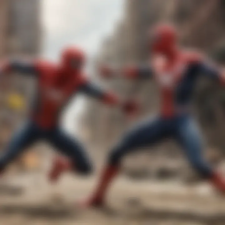 Spider-Man in intense battle scene