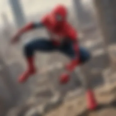 Spider-Man in intense battle with a villain