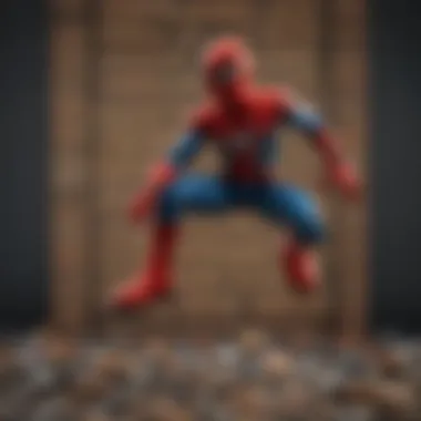 A captivating scene of Spider-Man in action, created using LEGO bricks, emphasizing creativity.