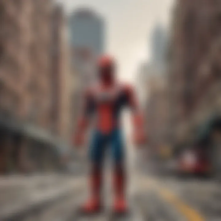 Spider-Man Lego set with intricate cityscape