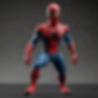 A close-up of a rare limited edition Spider-Man minifigure highlighting its intricate features.