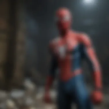 Spider-Man exploring a mysterious underground lair