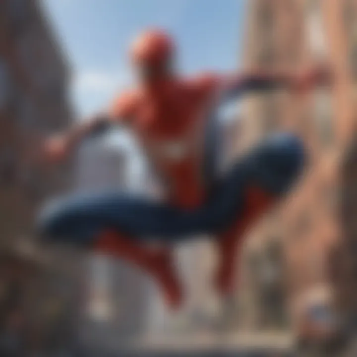 Spider-Man navigating through a complex and challenging mission